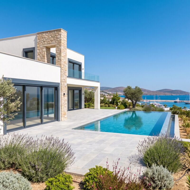 Gönderi fotoğrafı: havuzlu villa ve deniz manzarası