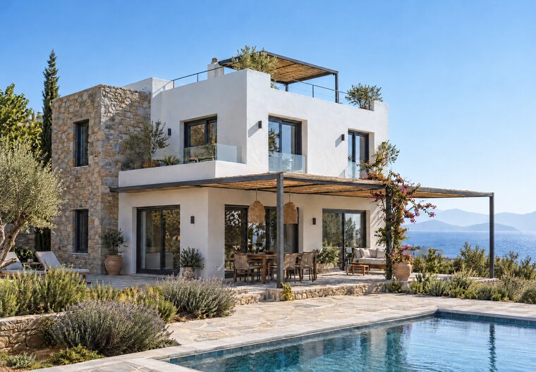 Bodrum'da havuzlu bir villa