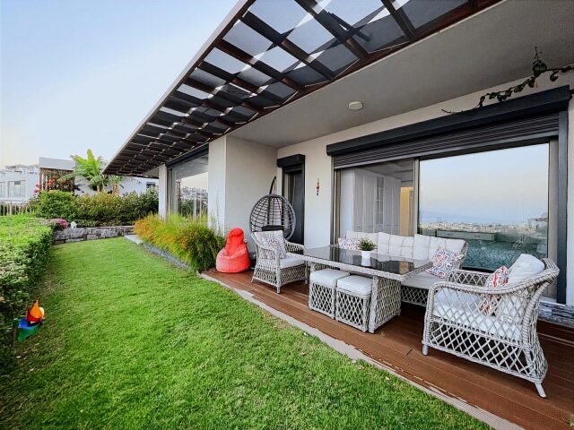 Bodrum'da Kos Manzaralı Yeni Sitede Tek Katlı Sıfır Villa