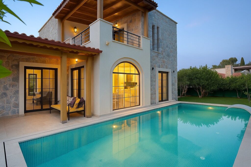 Bitez Köyiçinde Site İçi Taş Villa, Özel Havuzlu 5+2 Tripleks - 2