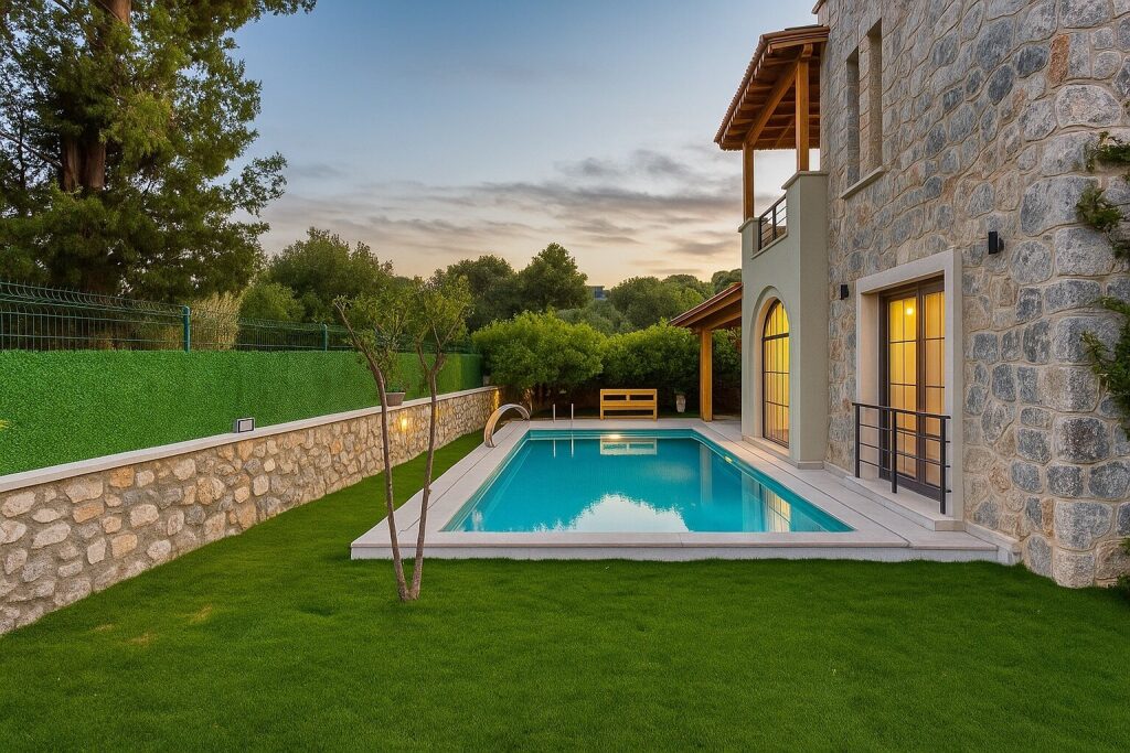 Bitez Köyiçinde Site İçi Taş Villa, Özel Havuzlu 5+2 Tripleks - 3